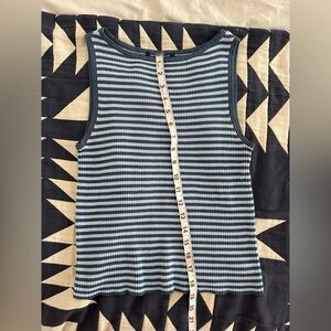 Ribbed Knit Striped Tank Top